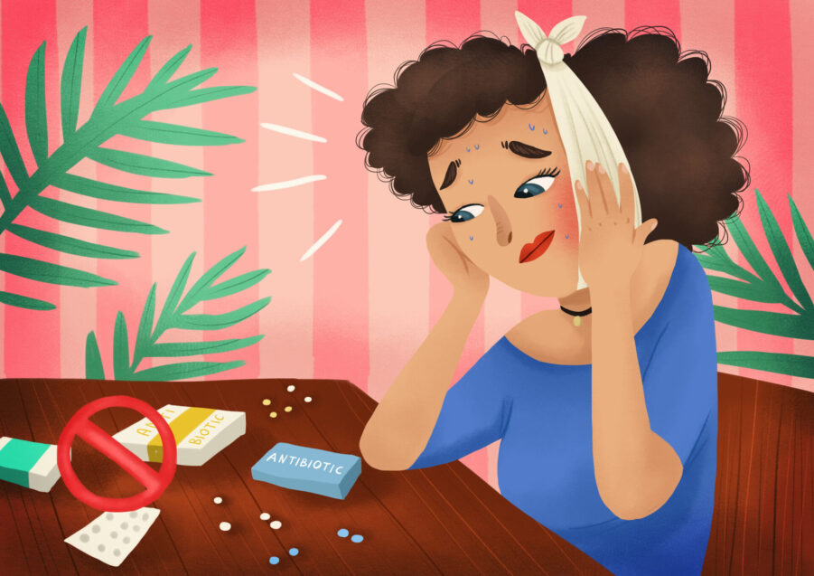 woman considering ozone therapy over traditional antibiotics for toothache